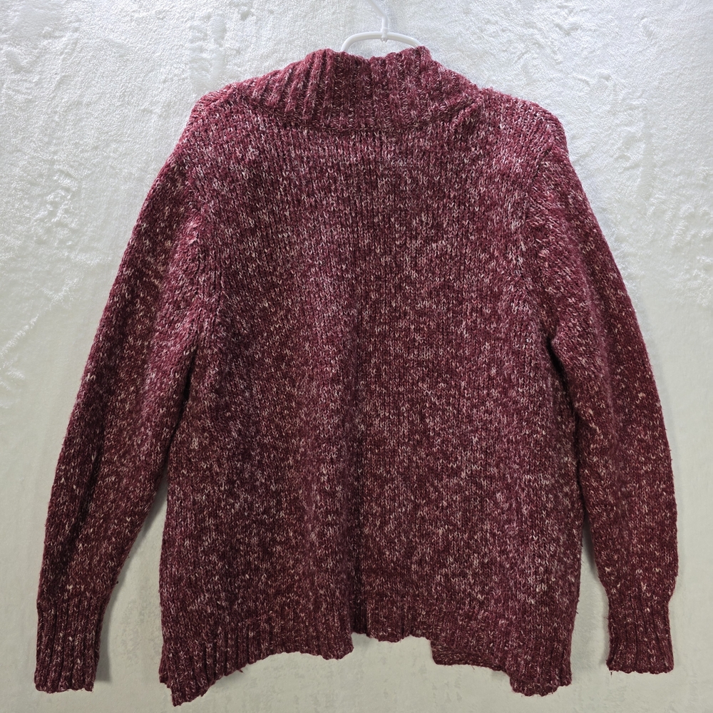 St. John's Bay Burgundy Open-Front Cardigan Size 1X - Picture 2 of 5